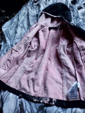 FREE COUNTRY JACKET GIRLS PURPLE WITH FLOWERS SIZE 7/8 FLEECE LINED