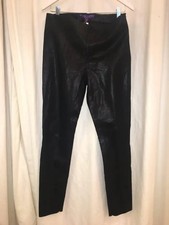 Ralph Lauren Purple Label Italy Embossed Lamb Leather Pants 2 Black