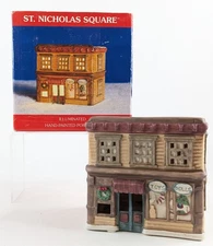 St. Nicholas Square Toy Store Lighted House Porcelain Christmas Village Building