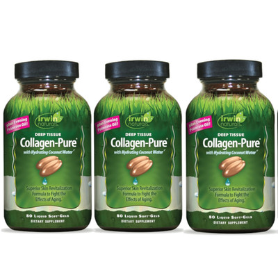 Irwin Naturals Collagen-Pure 80 Softgels Each (Pack of 3)