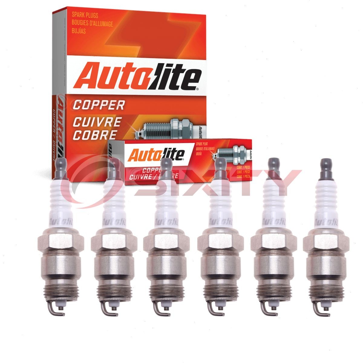 6 pc Autolite Copper Core Spark Plugs for 1969-1974 Ford E-200 Econoline op