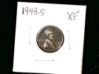 1943-S LINCOLN WHEAT-BACK PENNY - GRADES "EXTREMELY FINE"
