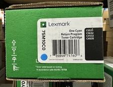Genuine Lexmark 75M10C0 Cyan Toner - NEW SEALED