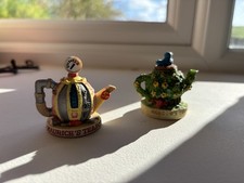 Tetley GB Tea Folk Vintage Miniature Collectible Teapots: Maurice's & Gordan's