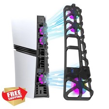 PS5 Pro Cooling Fan RGB Auto Temp Control Black 3 Modes