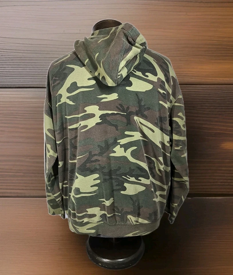 Code V 迷彩连帽衫男式 XL 绿色套衫口袋长袖缺失抽绳 — 第 4/4 张图片