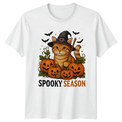 Spooky Season T-Shirt Hexe Katze Jack O Laterne Halloween Halloween Geschenk für Ihn