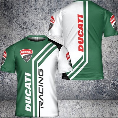 Custom Name - Men's Ducati Logo Green White Polyester - All Size