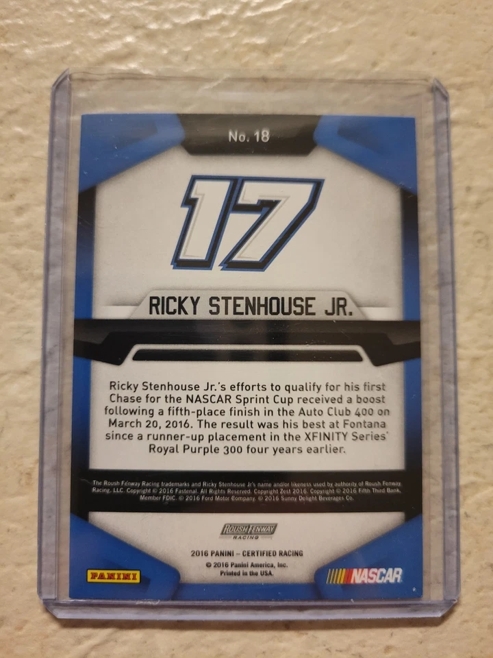 2016 Panini Certified #18 Ricky Stenhouse Jr. - Image 2 of 2