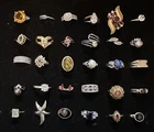 Costume Jewelry Lot Of 30 Rings Vintage To Now Gold Silver Tone Some Avon Hge +