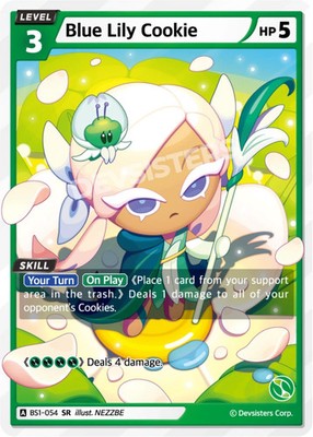 CookieRun Braverse: BRAVE BEGINING TCG  BLUE LILY COOKIE SR-BS1-054
