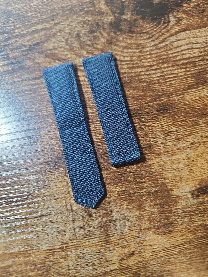 Authentic Tag Heuer OEM 21/18mm XS Blue Canvas & Leather Deployment Strap  - Image 3 of 4