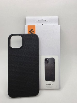 Spigen iPhone 13 Hülle Liquid Air Anti-Rutsch Stoßfest Matt Schwarz ACS03519