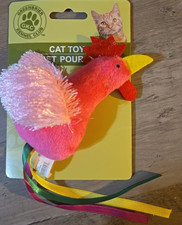 GKC Plush Furry Chicken Cat Toy 10.5" Pink -Brand New-SHIPS N 24 HOURS