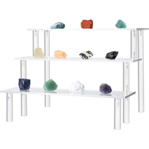 3/4 Tier Transparent Acrylic Riser Removable Rack Display Shelf for Toys Figures - Picture 1 of 22