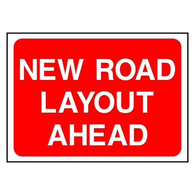 Neues Straßenlayout Ahead Schild oder Aufkleber | TEMP0011