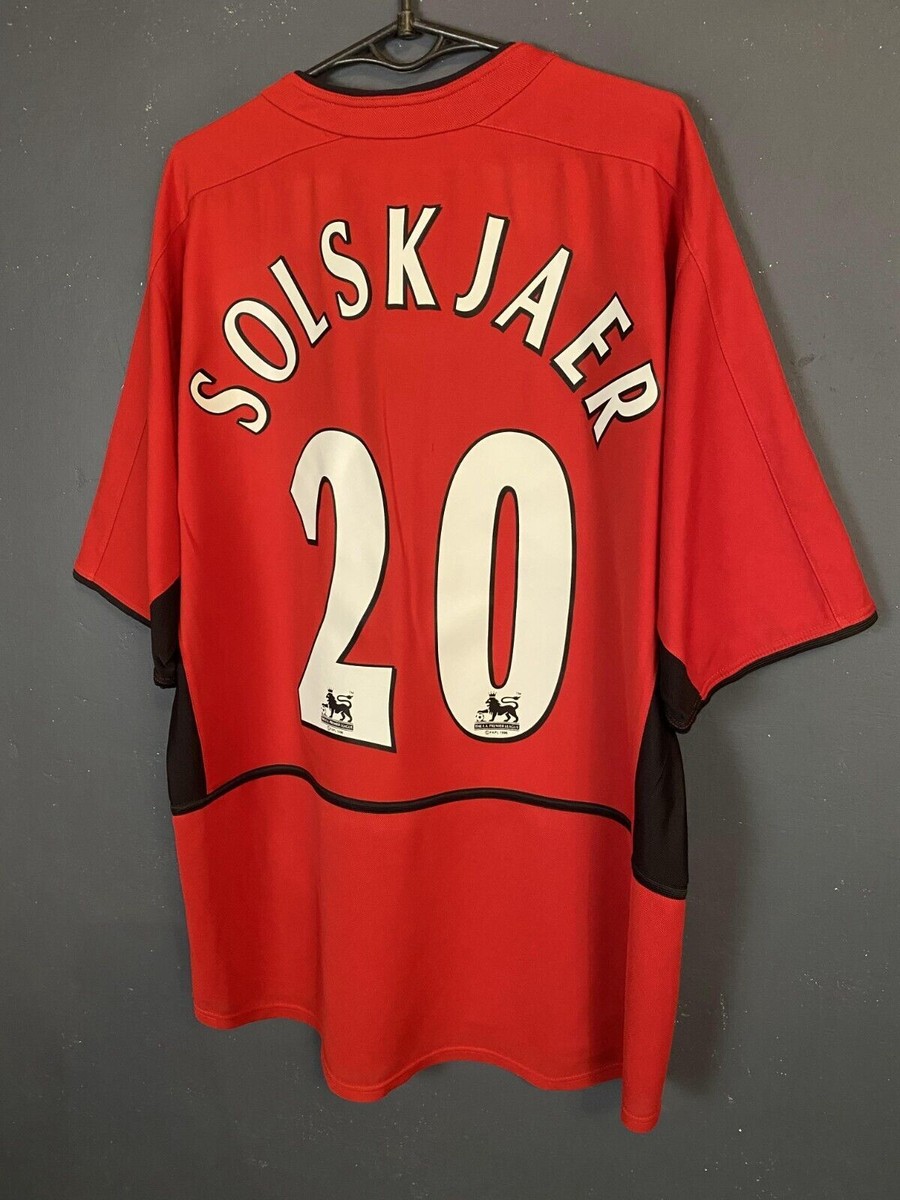SOLSKJAER MEN'S MANCHESTER UNITED 2002/2003 SOCCER FOOTBALL SHIRT SOLSKJAER MEN'S MANCHESTER UNITED 2002/2003 SOCCER FOOTBALL SHIRT