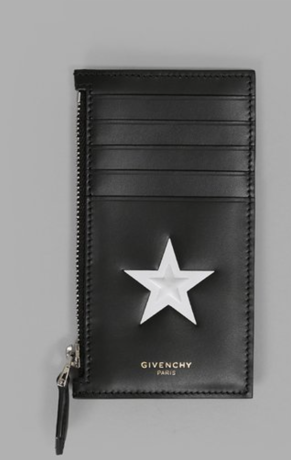 Givenchy Embossed Star cardholder wallet black print zipped Givenchy Embossed Star cardholder wallet black print zipped