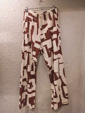DRIES VAN NOTEN ABSTRACT PRINTED TRACKING TROUSERS OFF-WHITE size EXTRA LARGE