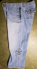 Faded glory Jeans Capri Women Sz 8 Blue Cropped denim Pocket Zip 5 31"x21 780