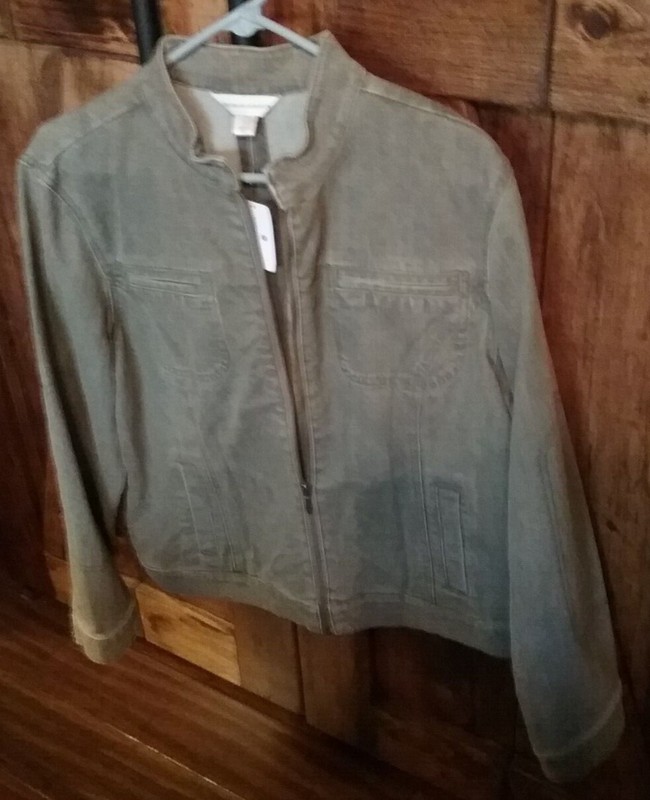 Christopher & Banks  Greenish-Gray  Denim Jacket   Women's L