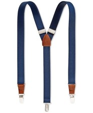  75 Club Room Men'S Blue Dress Clip End Braces Adjustable Suspenders One Size