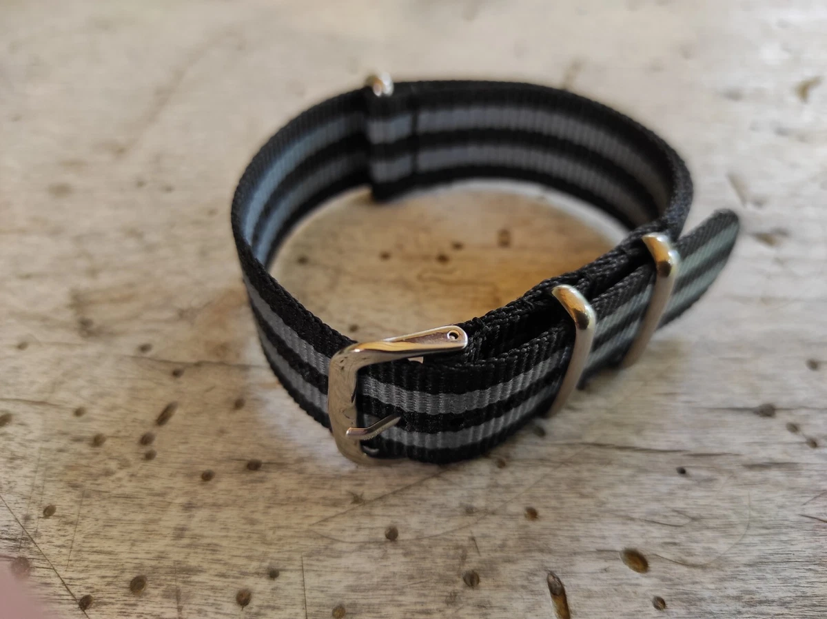 Bracelet De Montre NATO Nylon 18mm - Noir, Style Classique