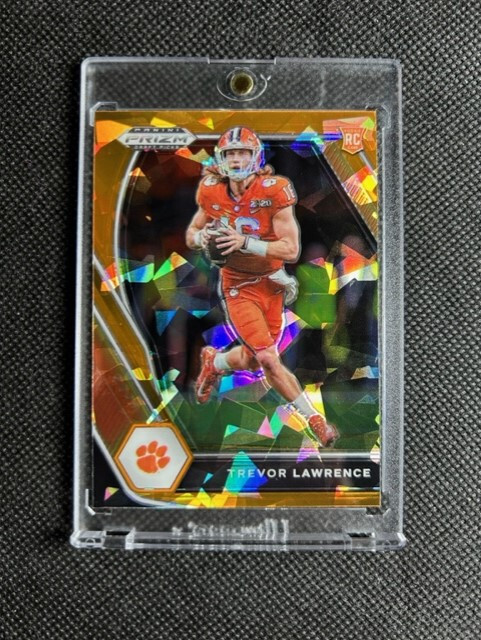2021 Prizm Draft Picks Trevor Lawrence Orange Cracked Ice #106 RC Rookie