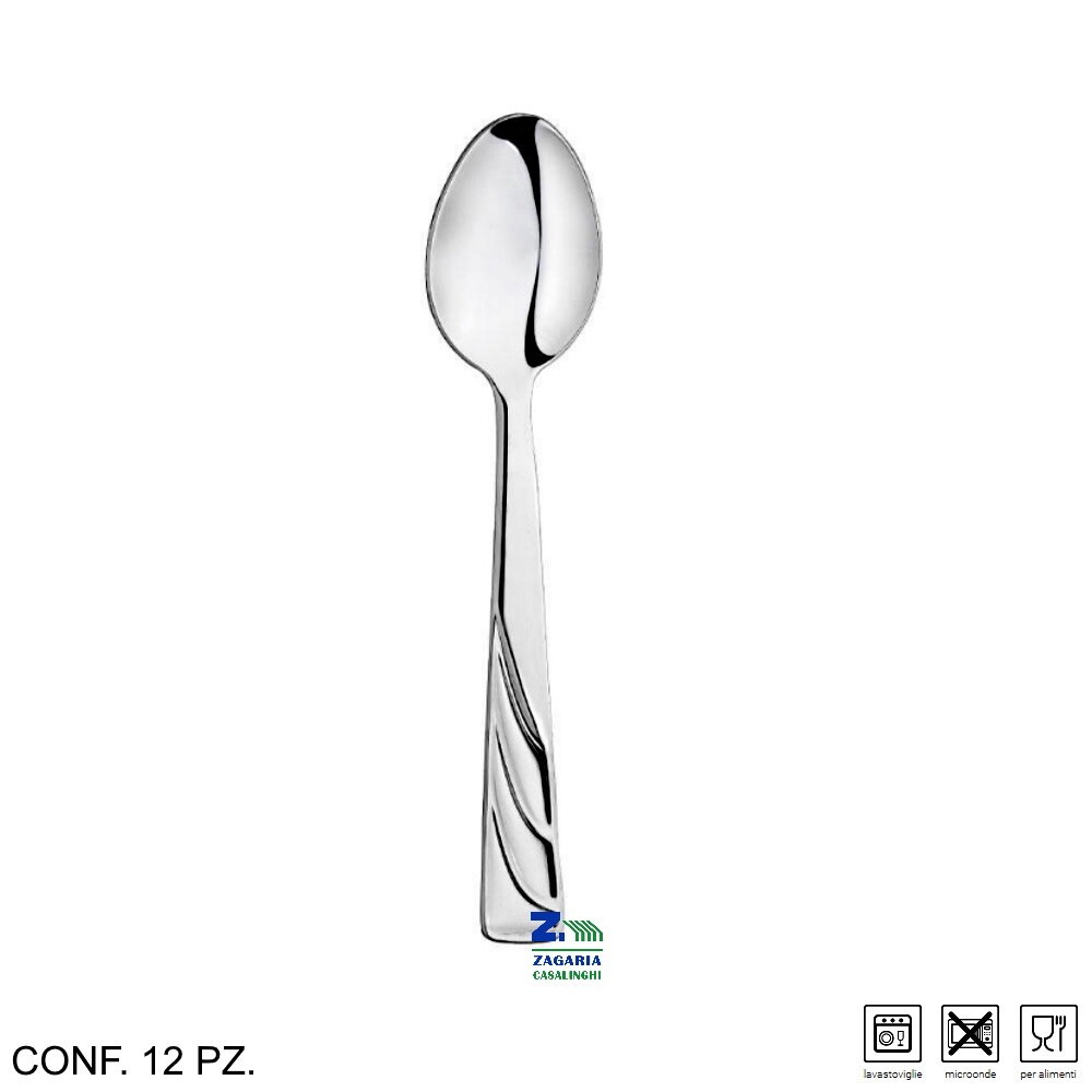 12 CUCCHIAINO CAFFE' ARIES ACCIAIO INOX FINITURA LUCIDA A SPECCHIO SPESSORE 2mm