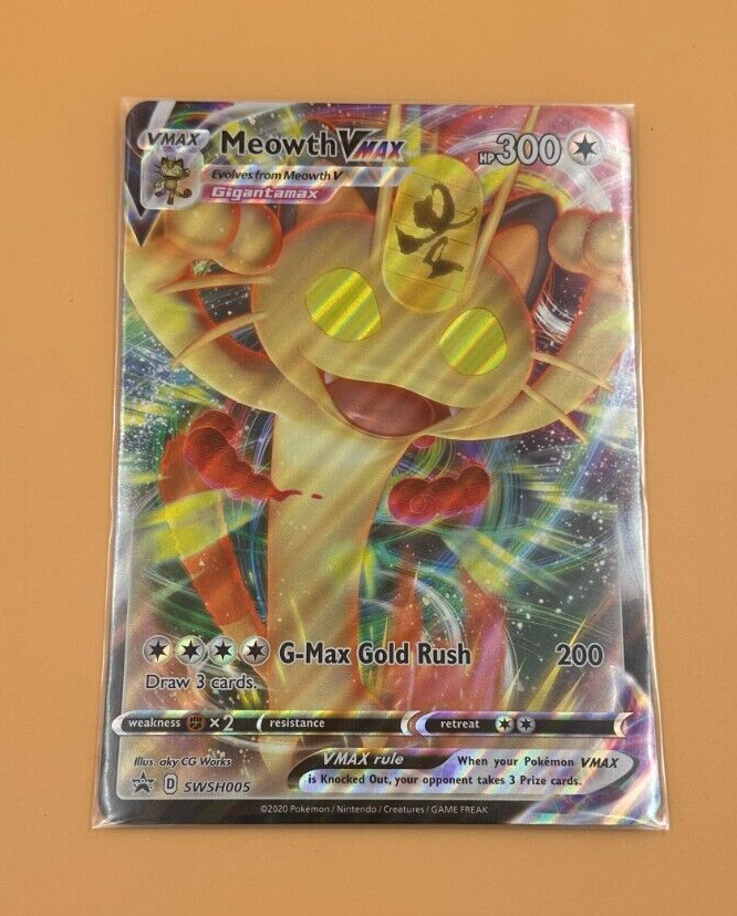 Pokémon TCG: Meowth VMAX - SWSH005 - Jumbo Card - Black Star Promo