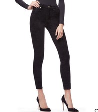 Good American suede like good legs crop 6/28 black skinny pant jeans
