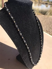 Snowflake Obsidian Necklace 28 Inch Over the Head