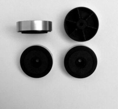 48mm Silver Feet x 4 for HiFi Amplifier Cabinet - Image 1 of 2