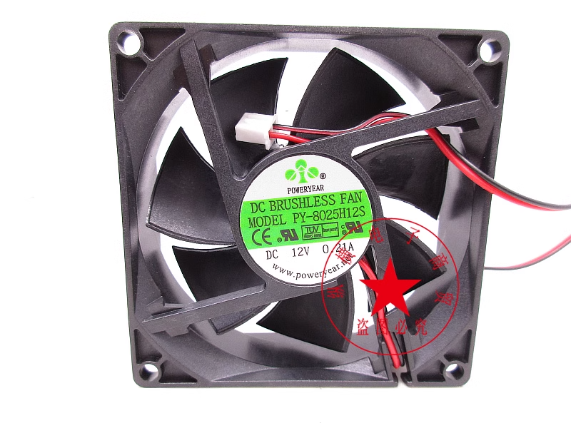 D80SH-12C 12V Computer Cooling Fan - 80mm Cabinet Fan For PC Case