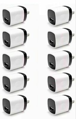 10x 1A Wall Charger USB Plug Home Power Adapter FOR Phone 5 6 7 Samsung Android