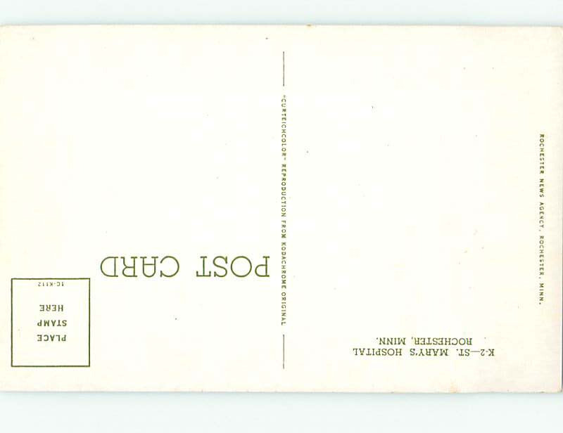 Unused Pre1980 HOSPITAL SCENE Rochester Minnesota MN make an offer