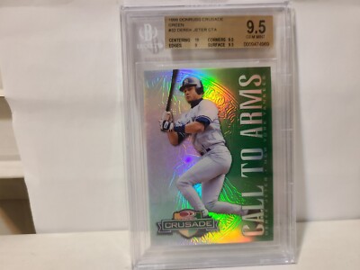 1998 DONRUSS CRUSADE DEREK JETER GREEN REFRACTOR #/250 BGS 9.5 YANKEES RARE SP