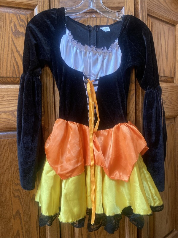 Girl’s Sz M Candy Corn Witch/Princess Halloween Costume