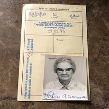 Poland Polish Consulate Visa Application w/Photo Older Lady 1973 Vintage