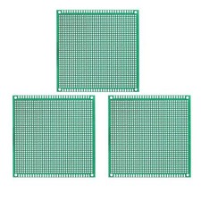 3Pcs PCB Board Double Sided Printed Circuit Prototyping Boards 100mmx100mm Green