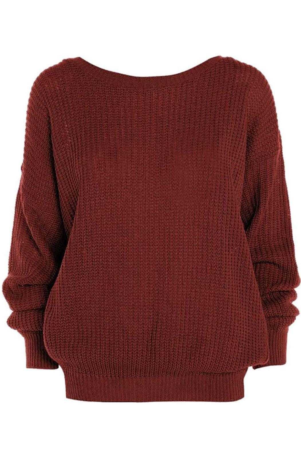 Women's Oversized Baggy Knitted Jumper Ladies Long Sleeve Sweater Top eBay