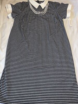 $89 Black White Houndstooth Cocktail Dress 16W Pearl Necklace Collar  Stylish New | eBay