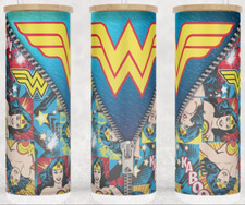 Frosted Glass Wonder Woman Super Hero Comic Book Cup Mug Tumbler 25oz