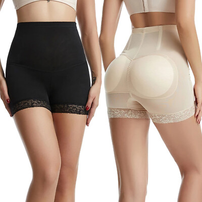 Hip Butt Enhancer Nep Kont Gewatteerd Slipje Body Shaper Buikcontrole Spons Mat Hoge Taille Boxershort Voor Dames (Color : Skin, Size : 3XL