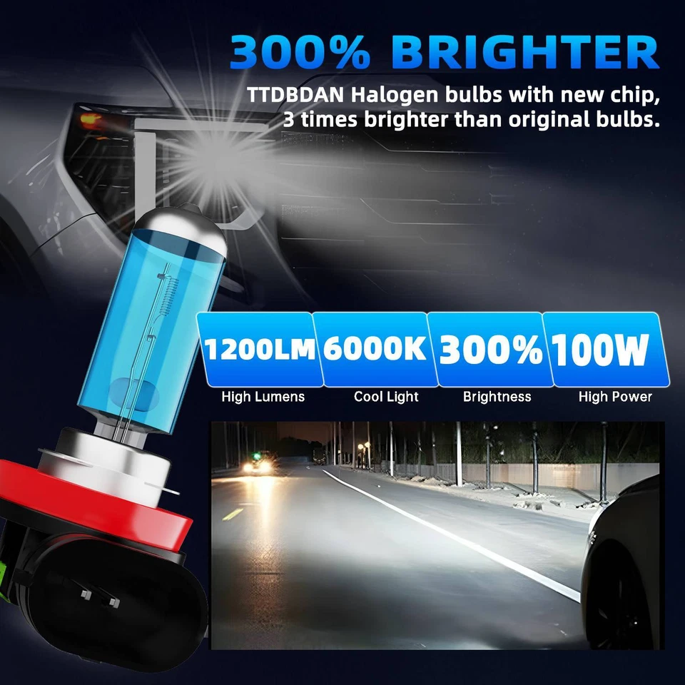 For Buick Verano 2012-2017 Halogen Headlight Bulbs Combo High Low Beam 6000k - Image 4 of 4