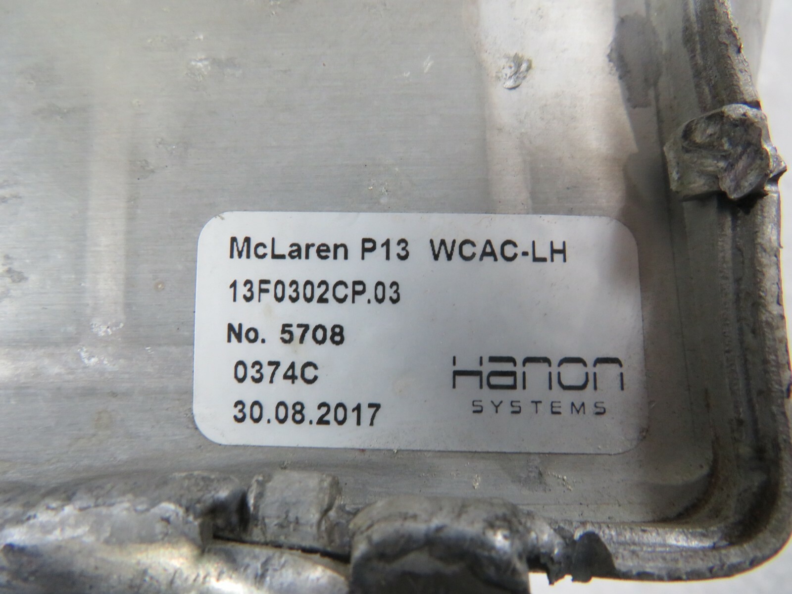 McLaren 570S, LH, Left, Intercooler, Used, Dented, P/N 13F0302CP