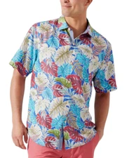 NWT Tommy Bahama Men Big Tall Shirt Purple XLT Mosaic Indigo A7