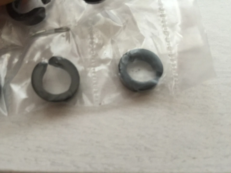 Black Hoop Magnetic Stainless Steel Titanium Fake Earrings clip on no ear hole - Image 2 of 2