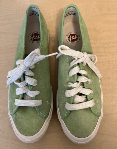 Vintage GAP Authentic Footwear Womens Mint Green Suede Lace Up Sneakers Sz 9.5