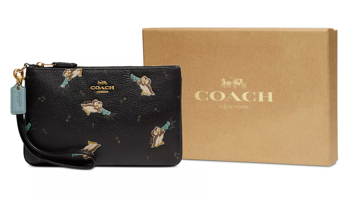 coach パンダデザイン ショルダーウォレット COACH Musical Owls Small Leather Wristlet Black multi | eBay